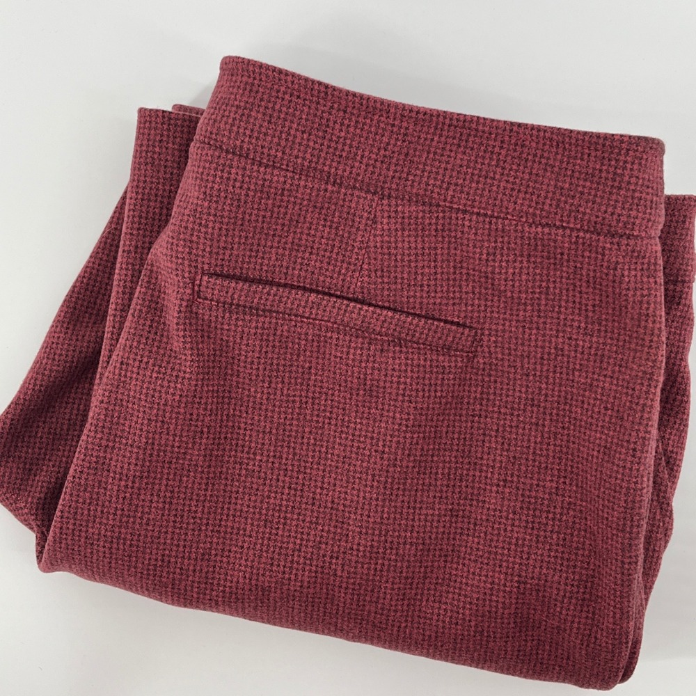 Beautiful Lawrence Zarian Dark Rose Houndstooth Straight Leg Pants 16P Petite